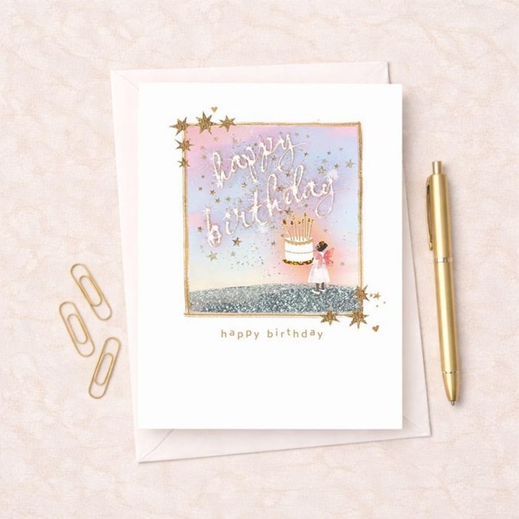 Birthday Card - Fairy With Cake Birthday Card - Fairy With Cake