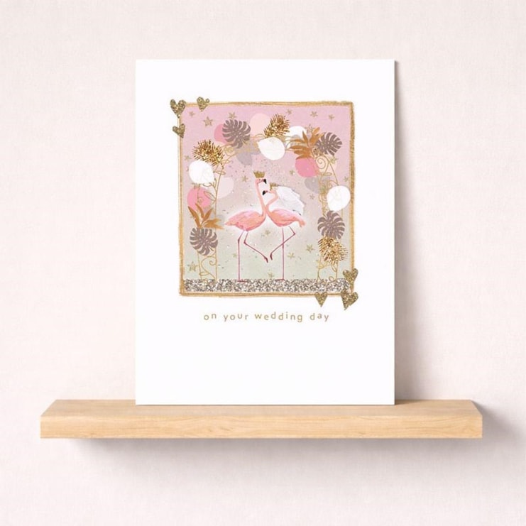 Wedding Card - Flamingos