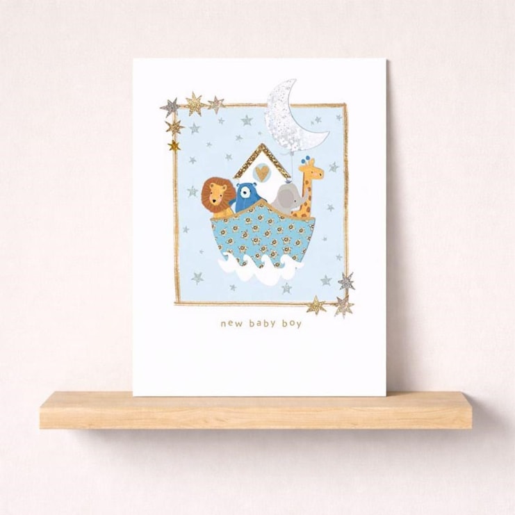 New Baby Card - Animals In A Boat New Baby Card - Animals In A Boat