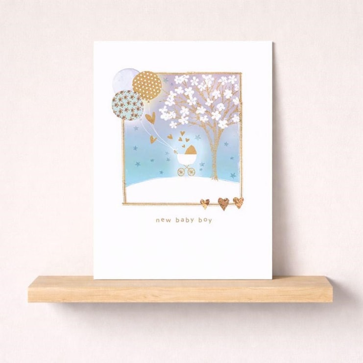 New Baby Card - Blue Pram New Baby Card - Blue Pram