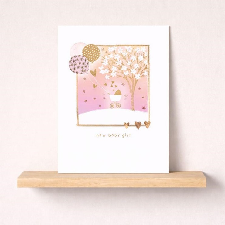 New Baby Card - Pink Pram