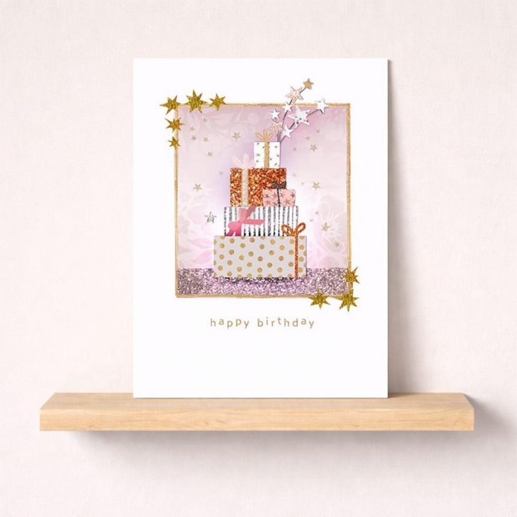 Birthday Card - Stack Of Gifts