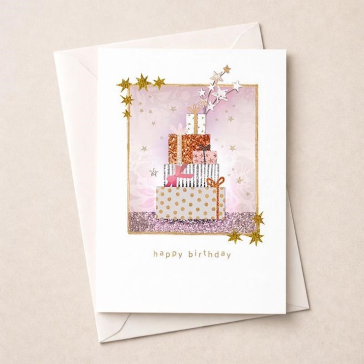 Birthday Card - Stack Of Gifts
