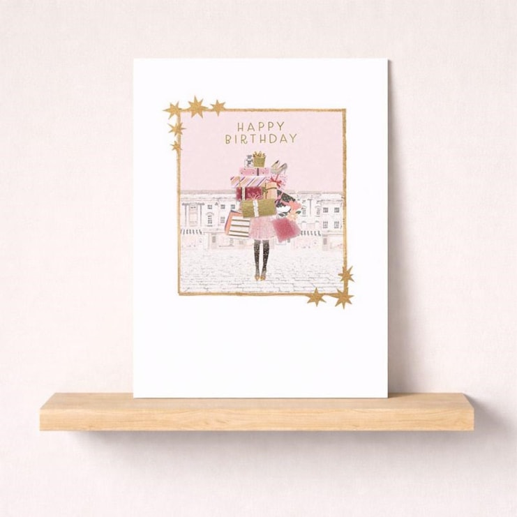 Birthday Card - Lady With Gifts