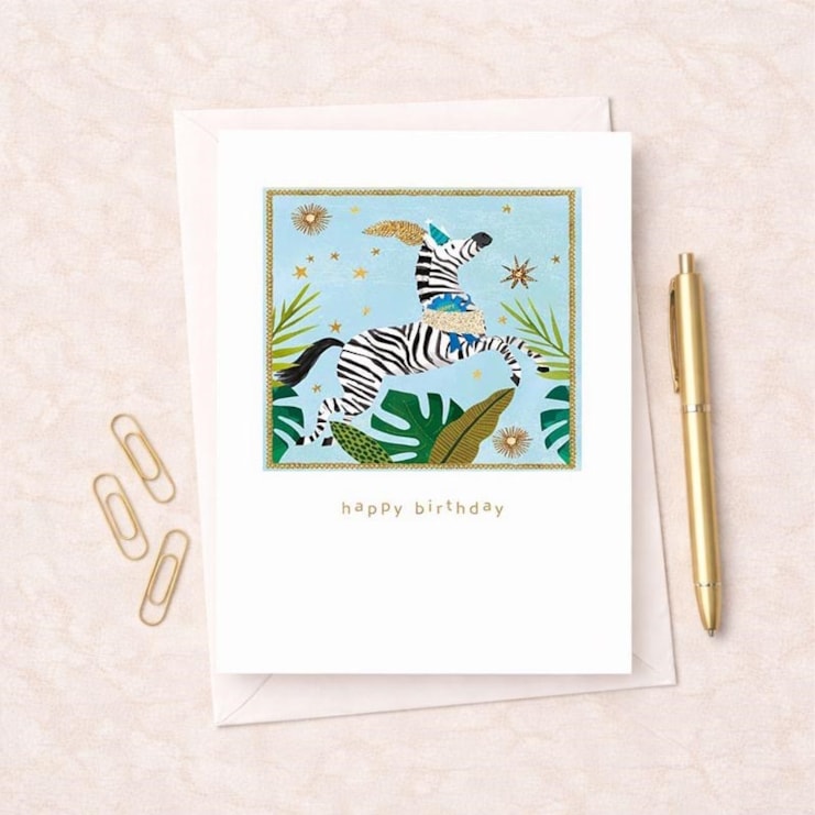 Birthday Card - Zebra Birthday Card - Zebra