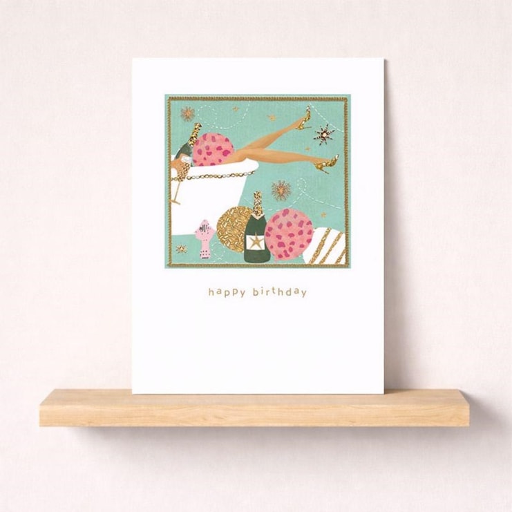 Birthday Card - Champagne & Bath Birthday Card - Champagne & Bath