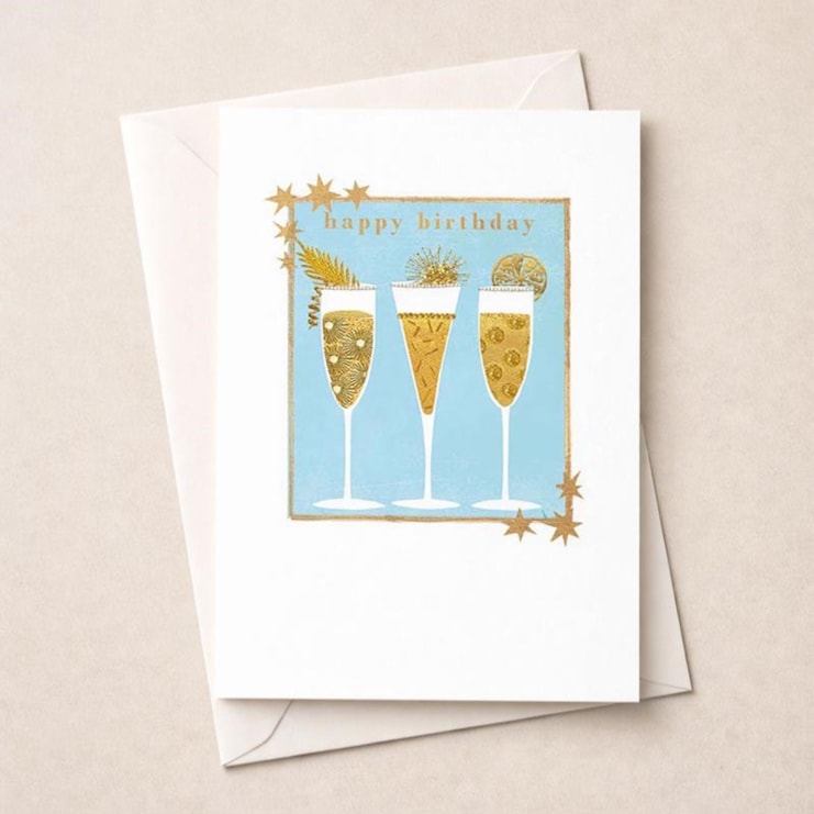 Birthday Card - Champagne