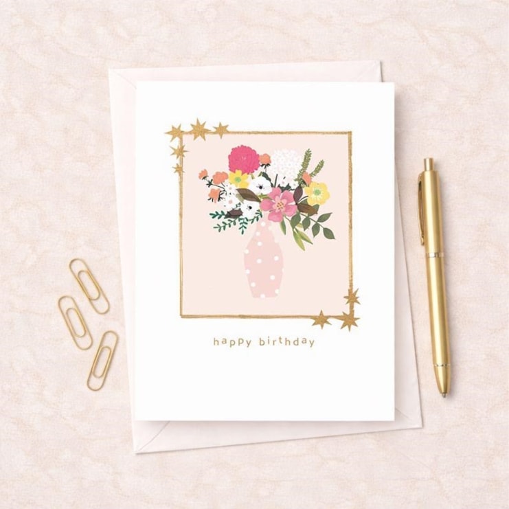 Birthday Card - Vase Of Flowers Birthday Card - Vase Of Flowers