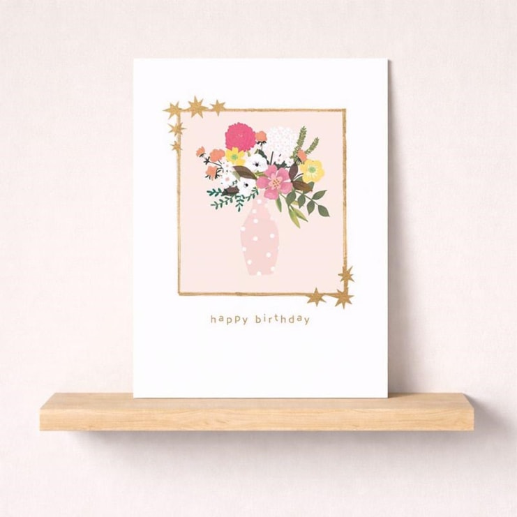 Birthday Card - Vase Of Flowers