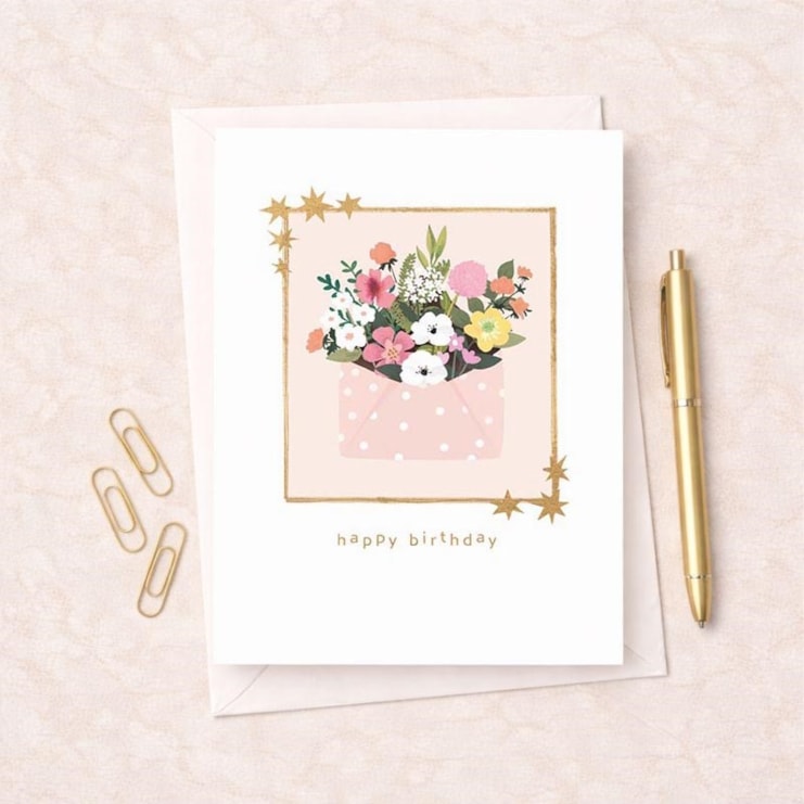 Birthday Card - Flowers In An Envelope