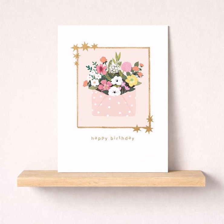 Birthday Card - Flowers In An Envelope