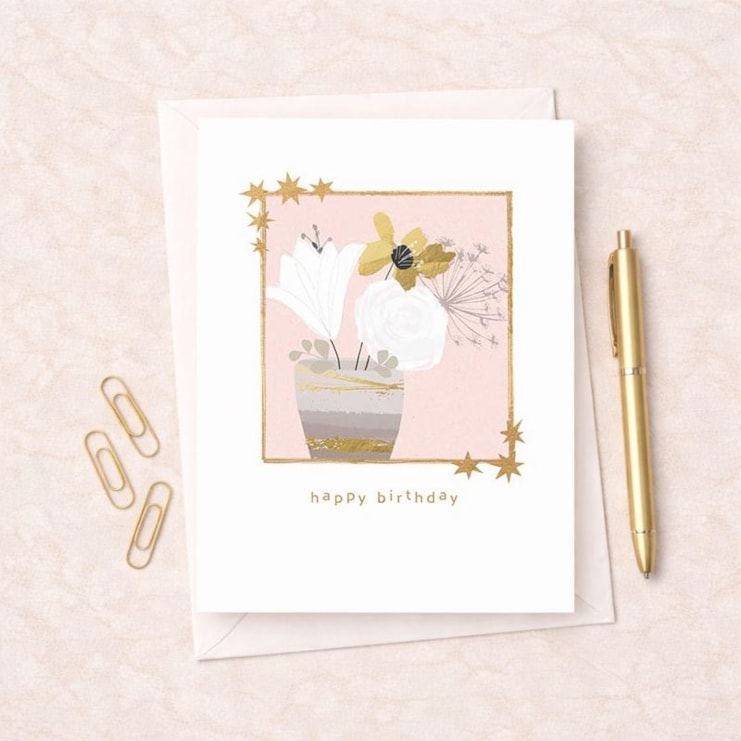 Birthday Card - Vase Of Flowers