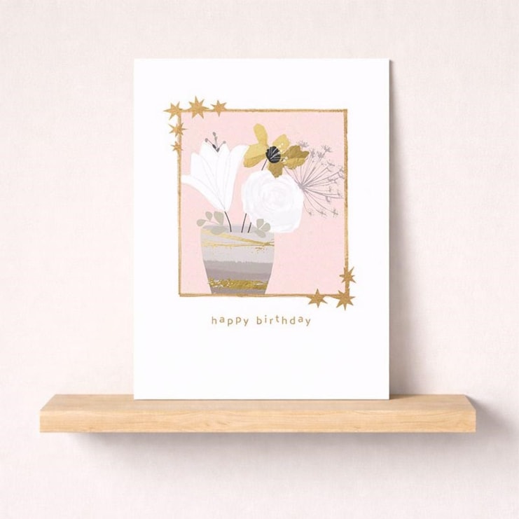 Birthday Card - Vase Of Flowers