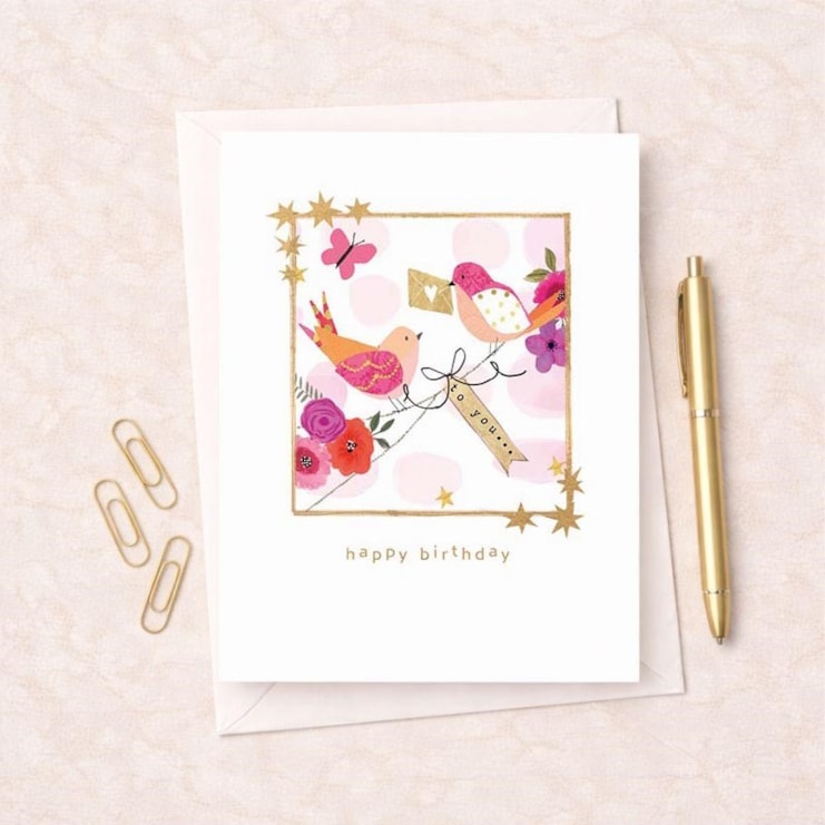 Birthday Card -  Birds