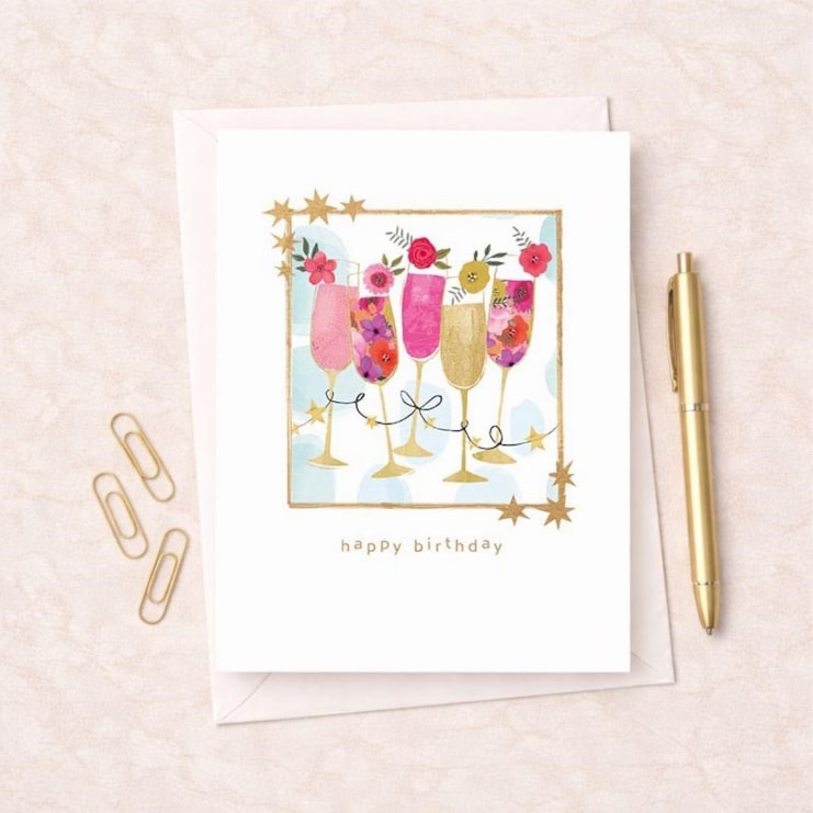 Birthday Card - Champagne Flutes Birthday Card - Champagne Flutes