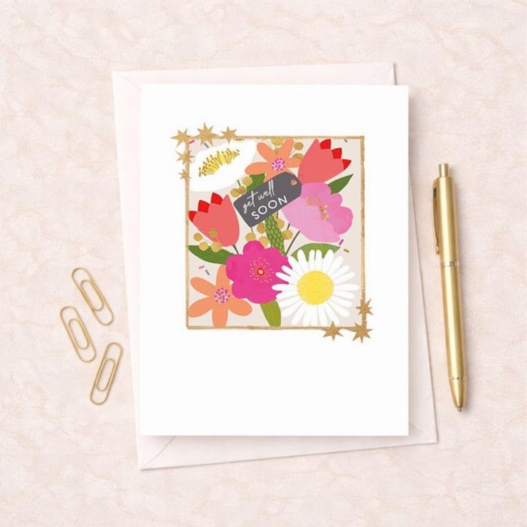 Get Well Soon Card - Flowers Get Well Soon Card - Flowers