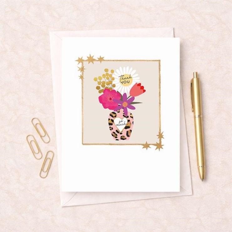 Thank You Card - Vase OF Flowers