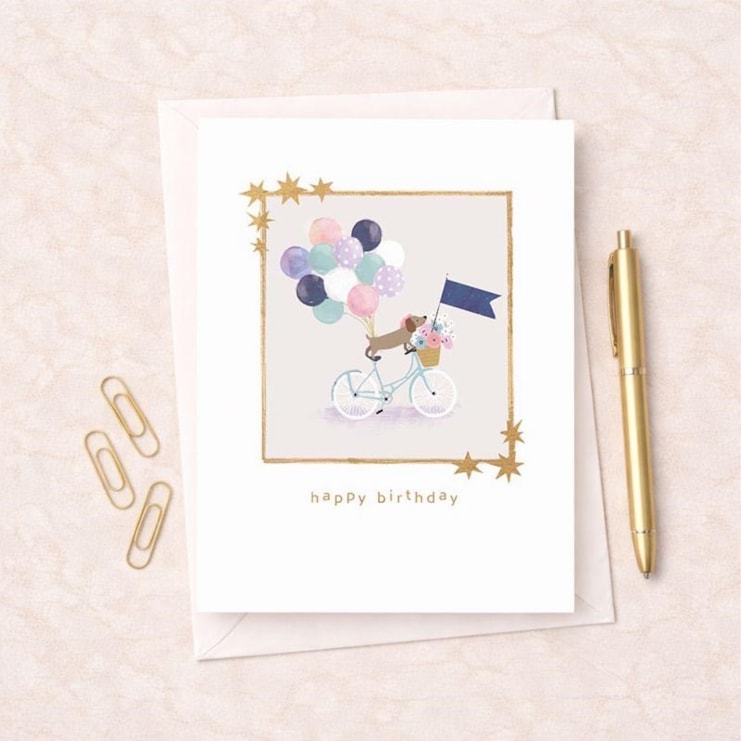 Birthday Card - Dog On A Bicyle Birthday Card - Dog On A Bicyle