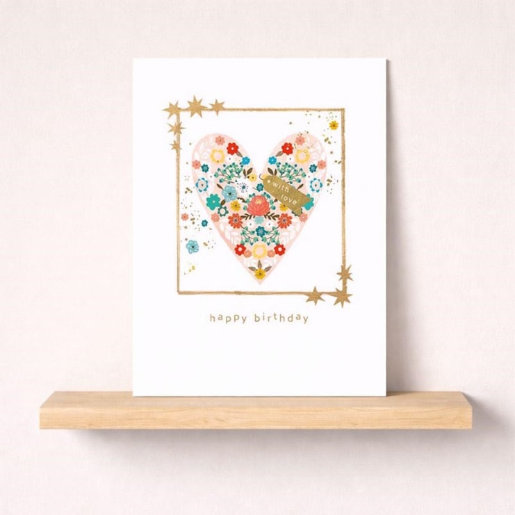 Birthday Card - Floral Heart Birthday Card - Floral Heart