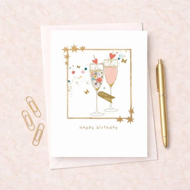 Birthday Card - Champagne Flutes Birthday Card - Champagne Flutes
