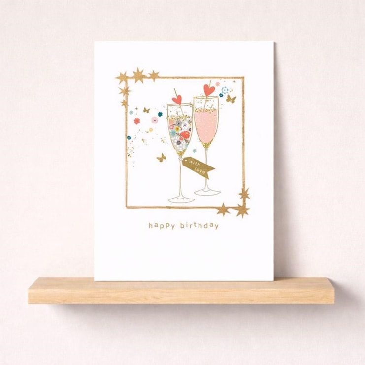 Birthday Card - Champagne Flutes Birthday Card - Champagne Flutes