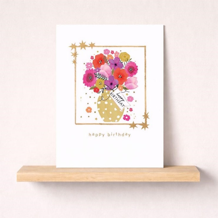 Birthday Card - Vase Of FLowers Birthday Card - Vase Of FLowers