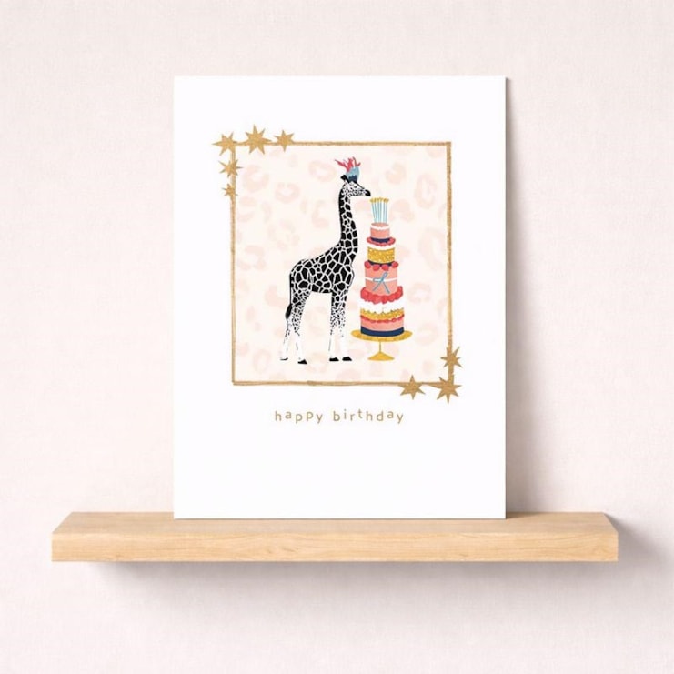 Birthday Card - Giraffe With A Cake Birthday Card - Giraffe With A Cake