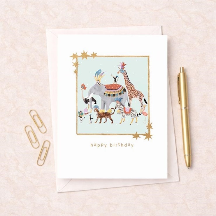 Birthday Card -  Circus Animals