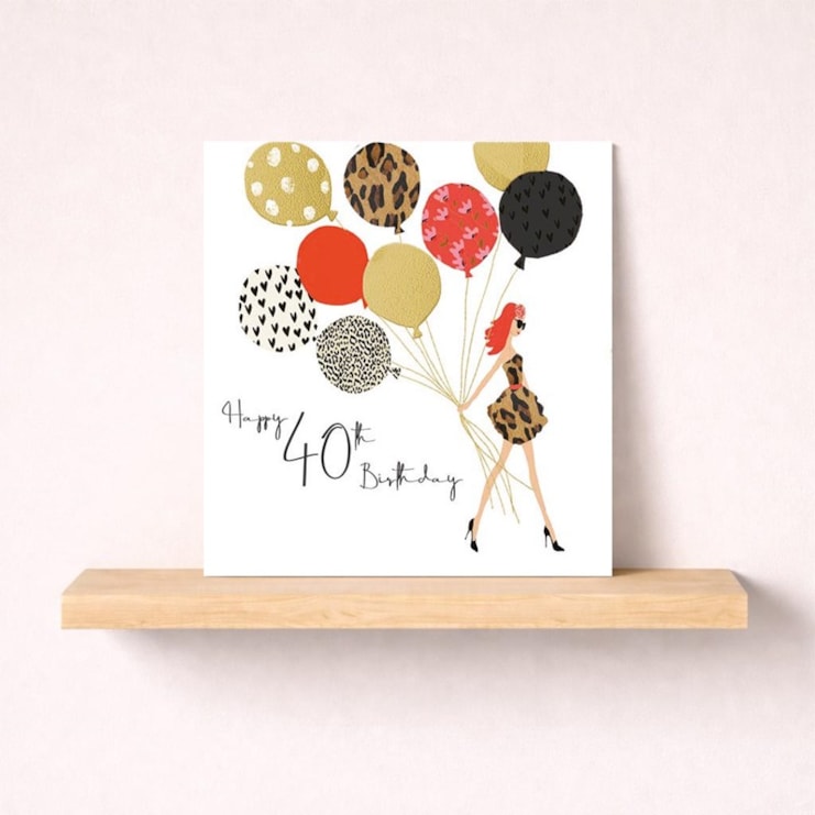 Age 40 Birthday Card - Birthday Balloons