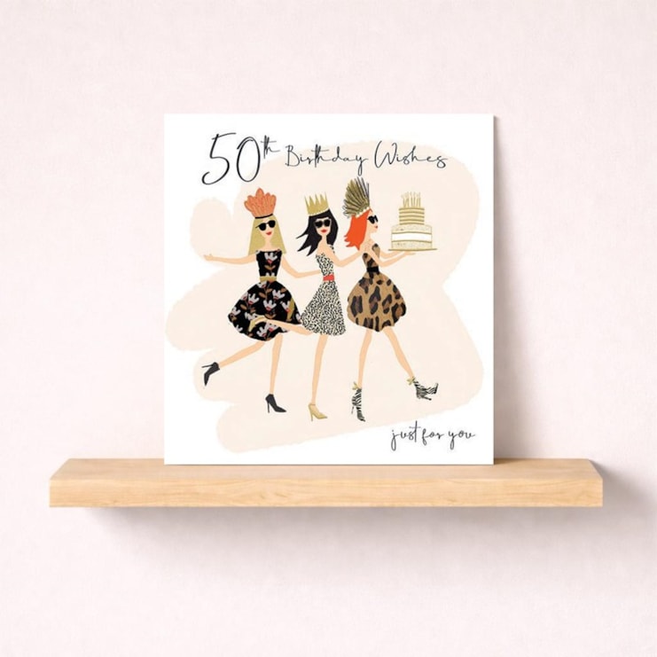 Age 50 Birthday Card - Glam Girls Age 50 Birthday Card - Glam Girls