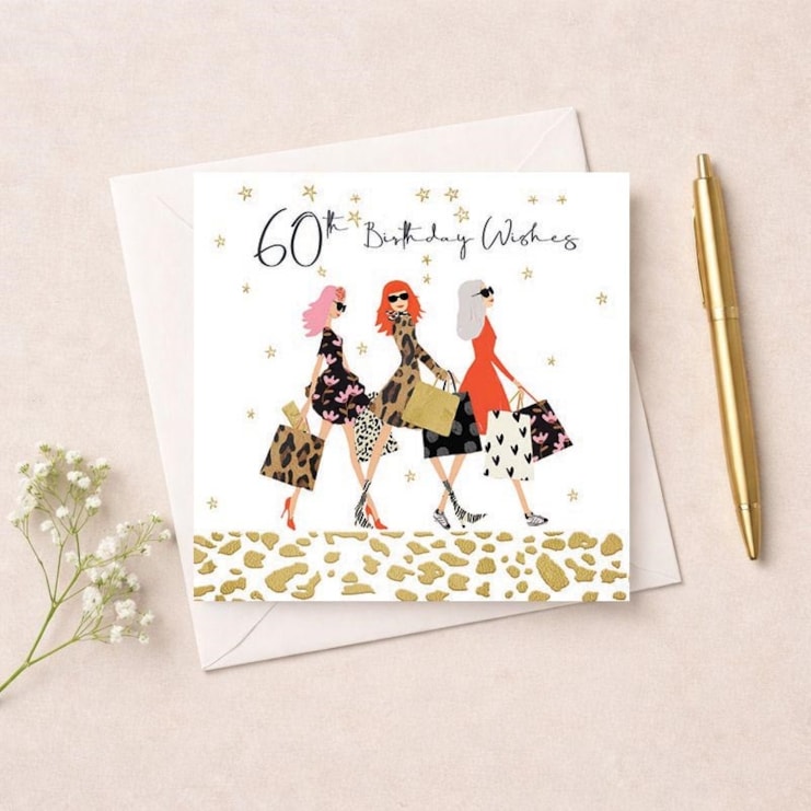 Age 60 Birthday Card - Shopping Trip Age 60 Birthday Card - Shopping Trip