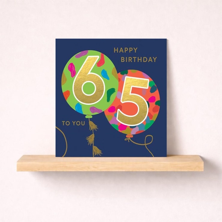 Age 65 Birthday Card - Balloons Age 65 Birthday Card - Balloons