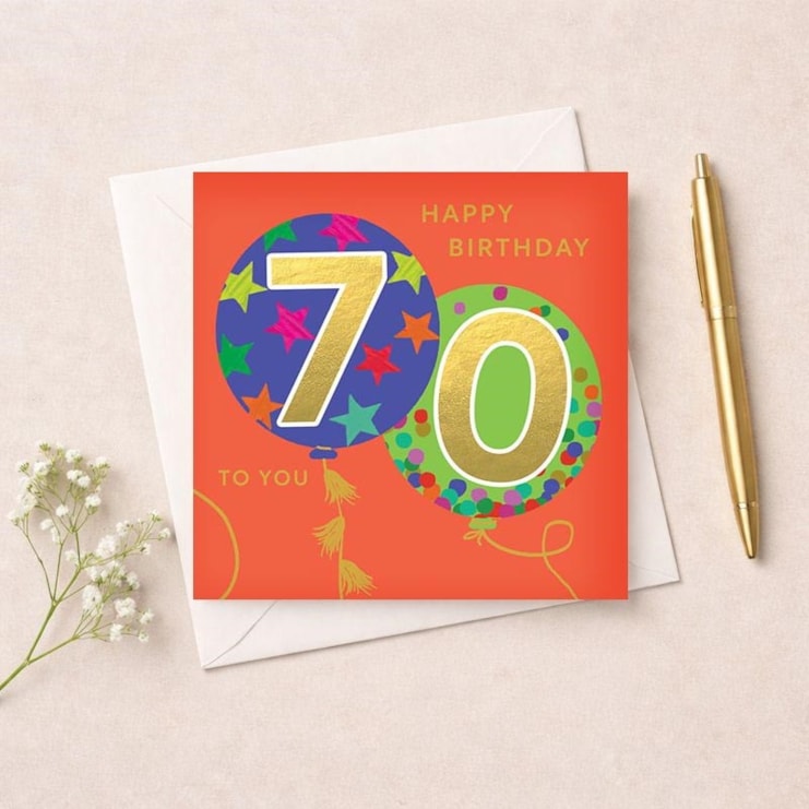 Age 70 Birthday Card - Balloons Age 70 Birthday Card - Balloons