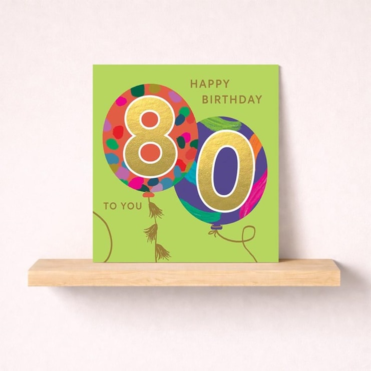Age 80 Birthday Card - Balloons Age 80 Birthday Card - Balloons