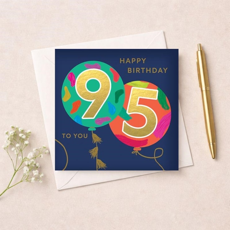 Age 95 Birthday Card - Balloons Age 95 Birthday Card - Balloons