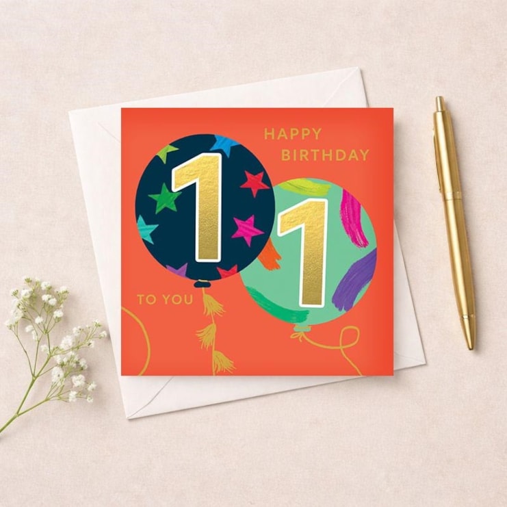 Age 11 Birthday Card - Balloons Age 11 Birthday Card - Balloons