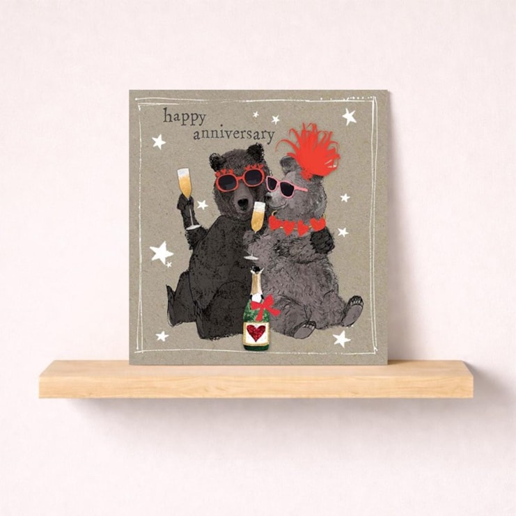 Anniversary Card - Toasting Bears