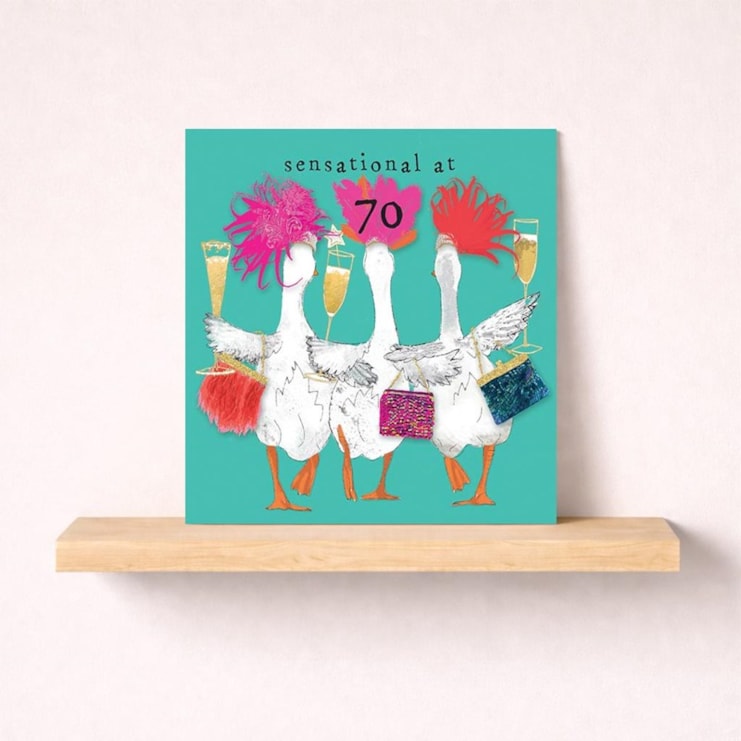 Age 70 Birthday Card - Fancy Geese