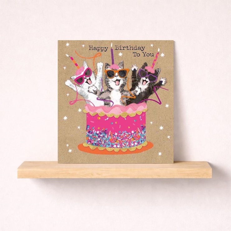 Birthday Card - Birthday Cake Cats Birthday Card - Birthday Cake Cats