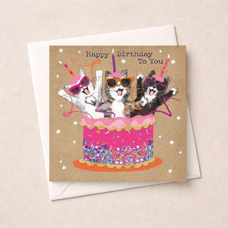 Birthday Card - Birthday Cake Cats