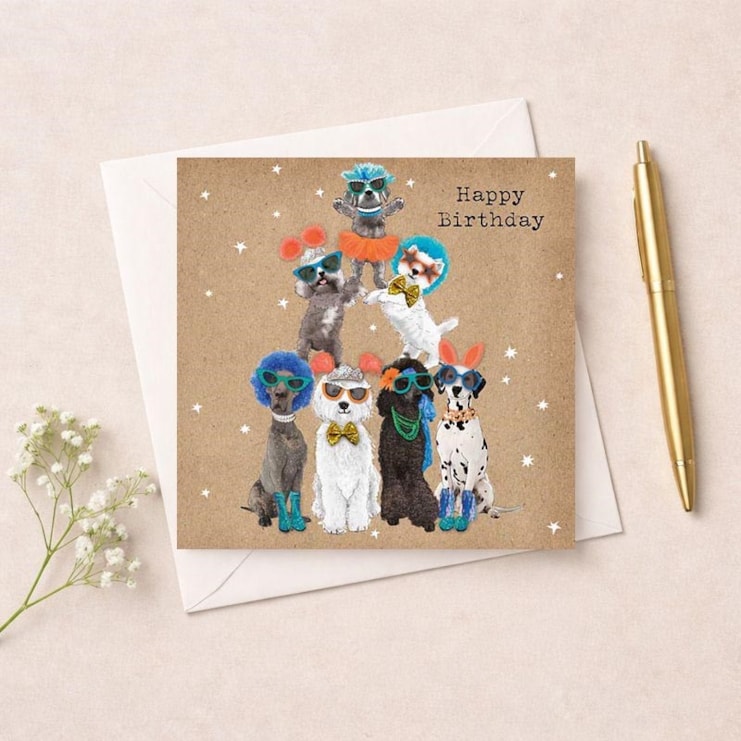 Birthday Card - Dog Pyramid