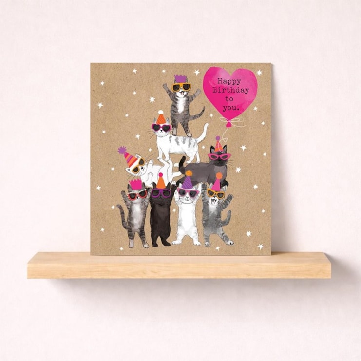 Birthday Card - Cat Pyramid
