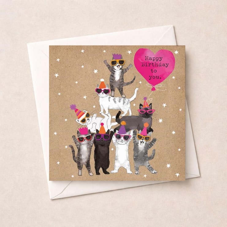 Birthday Card - Cat Pyramid Birthday Card - Cat Pyramid