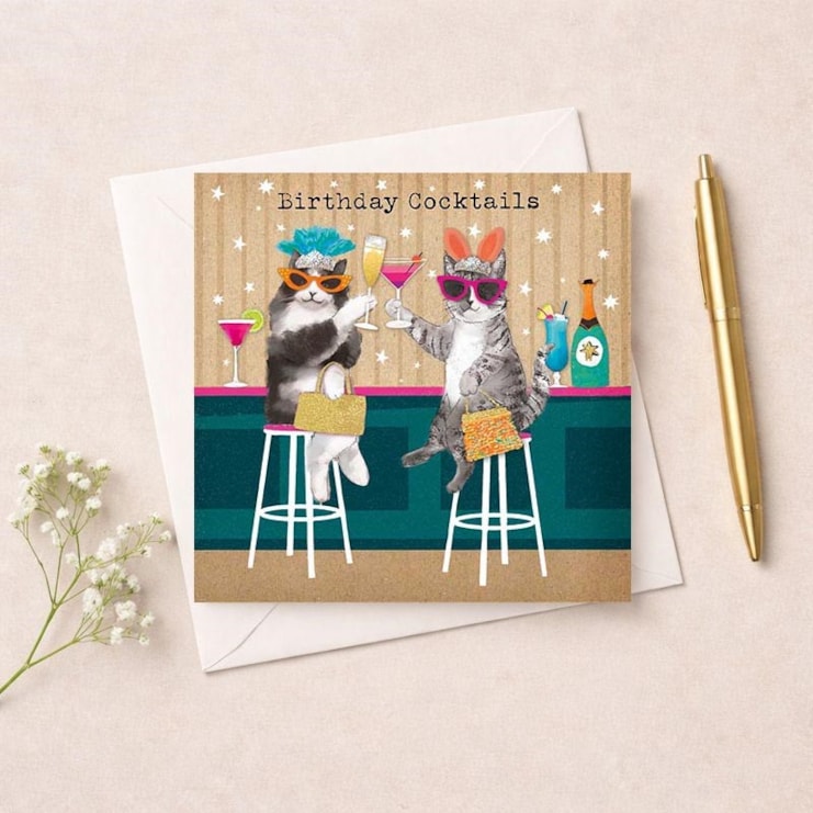 Birthday Card - Cat Cocktails Birthday Card - Cat Cocktails