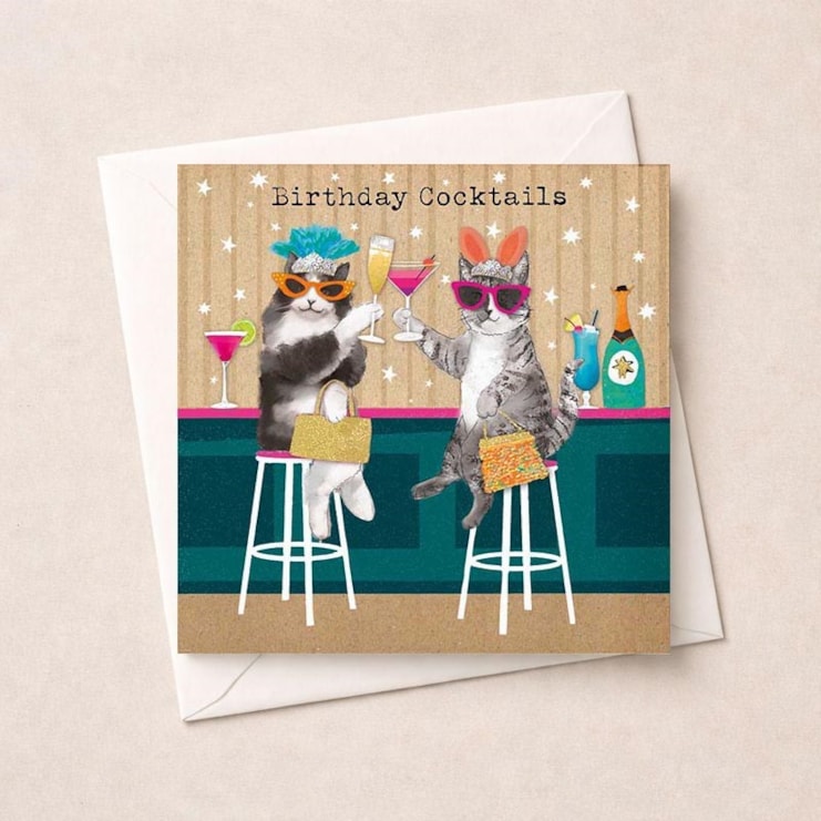 Birthday Card - Cat Cocktails Birthday Card - Cat Cocktails