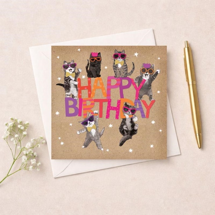 Birthday Card - Party Cats Birthday Card - Party Cats