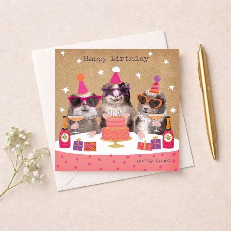 Birthday Card - Party Hamsters Birthday Card - Party Hamsters
