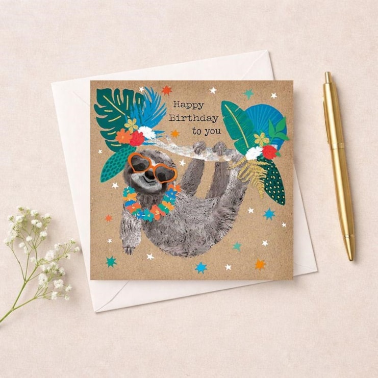 Birthday Card - Sloth Birthday Card - Sloth