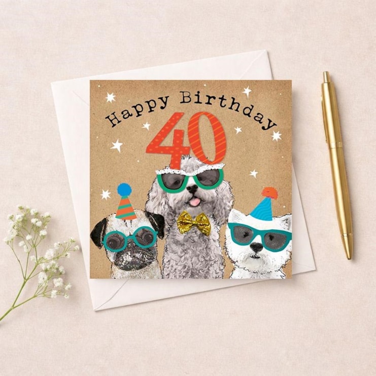 Age 40 Birthday Card - Fun Dogs
