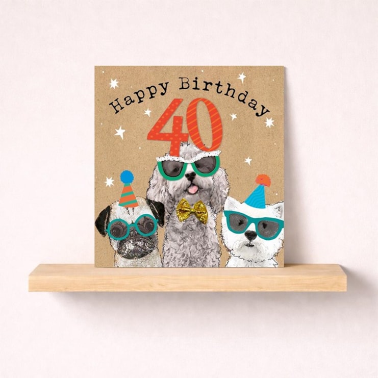 Age 40 Birthday Card - Fun Dogs